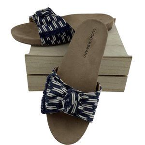 LUCKY BRAND Women Slides 8M Blue Knot Sandals